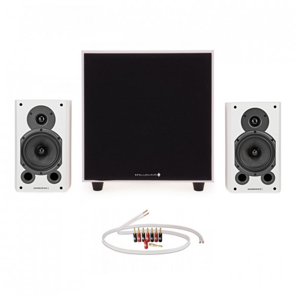 Wharfedale Diamond 9.1 and SW-150 Speaker Package, White