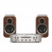 Marantz PM6007 Amp, Silver & 3010i Speakers, Walnut Hi-Fi Package