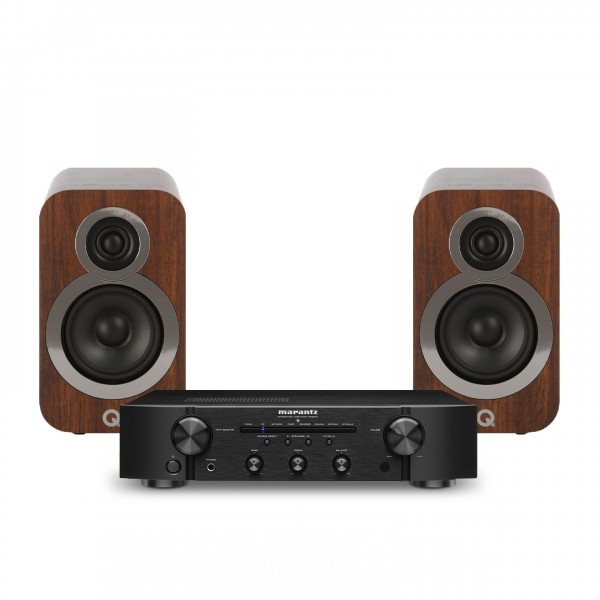 Marantz PM6007 Amp, Black & 3010i Speakers, Walnut Hi-Fi Package