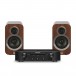 Marantz PM6007 Amp, Black & 3010i Speakers, Walnut Hi-Fi Package