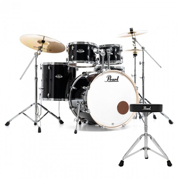 Pearl Export 22'' Am. Fusion Drum Kit w/Free Stool, Jet Black