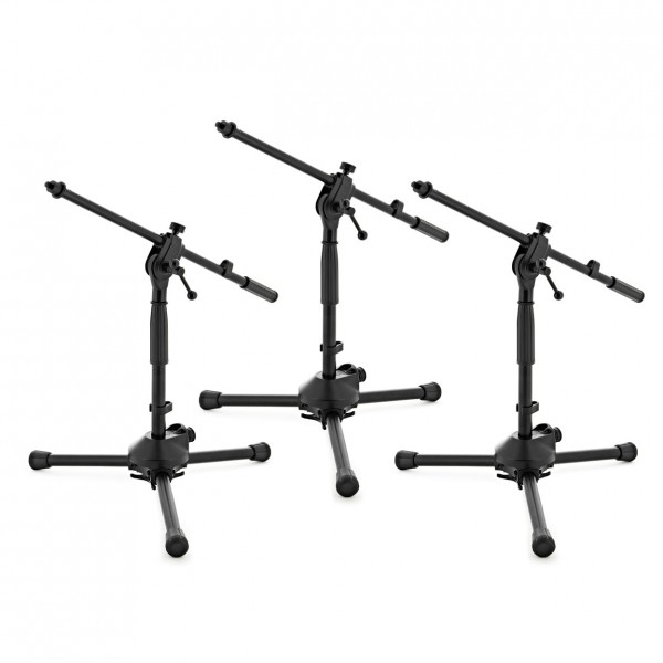 G4M Short Boom Microphone Stand, 3 Pack