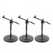 G4M Short Cast Base Telescopic Boom Microphone Stand, 3 Pack