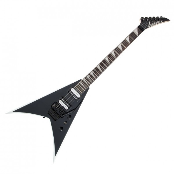 Jackson JS32 King V, Black w/ White Bevels - Front