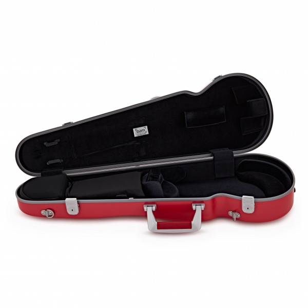 BAM Graffiti Hightech Contoured Violin Case, Raspberry Red & Silver