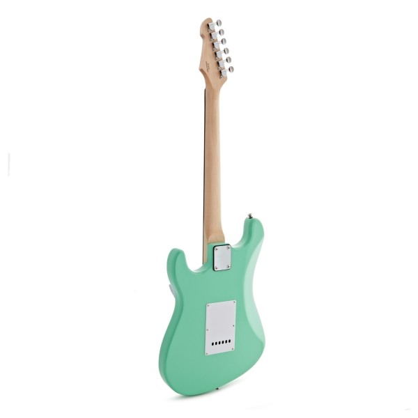 LA Electric Guitar Seafoam Green, 15W Guitar Amp & Ultimate Accessory Pack