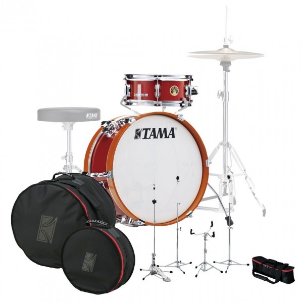 Tama Club Jam Mini Gig Pack w/Hardware and Bags, Candy Apple Mist