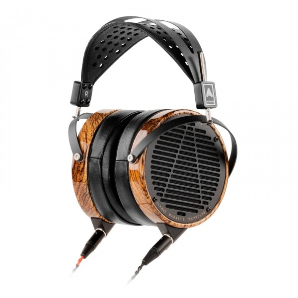 Audeze LCD-3 Open-Back Headphones with Case, Zebrano & Leather - Angled