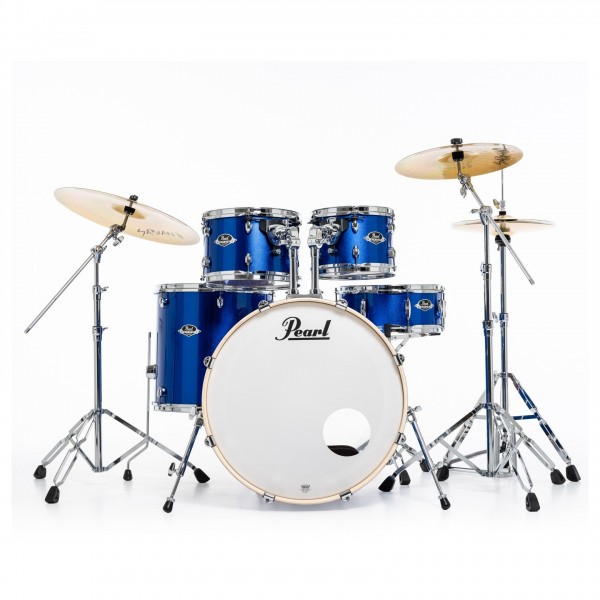 Pearl Export EXX 22" Am Fusion Drum Kit, High Voltage Blue - Front