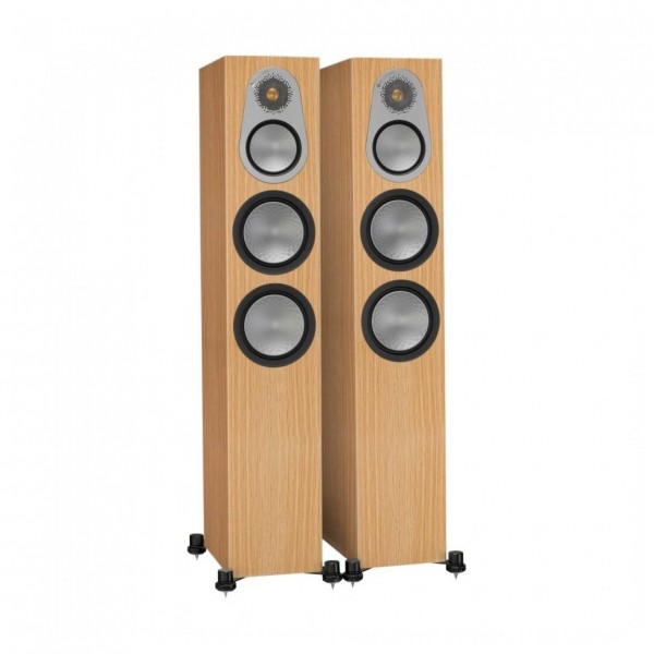 Monitor Audio Silver 300 Floorstanding Speaker (Pair), Natural Oak