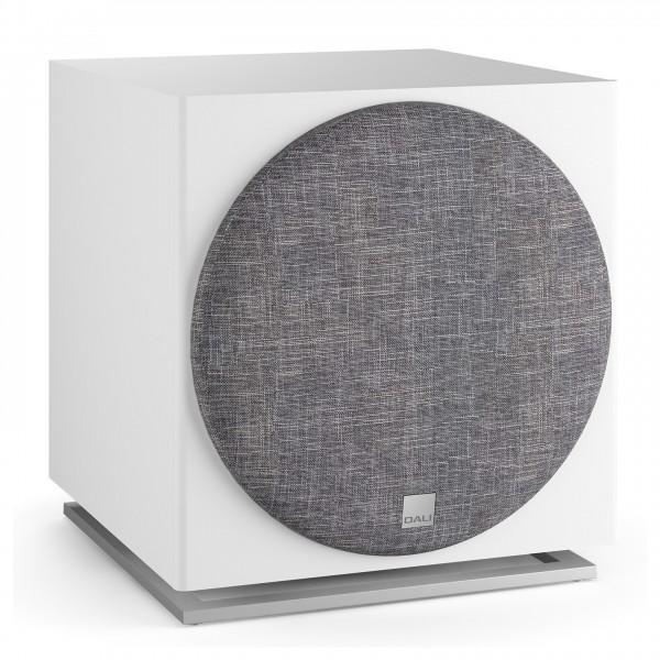 DALI E-12F Subwoofer, Satin White Grille View