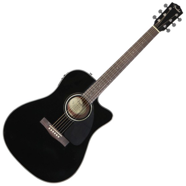 Fender CD-140SCE Dreadnought Cutaway Electro Acoustic Guitar, Black