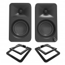 Kanto Ora Powered Reference Desktop Speakers with Stands, Black