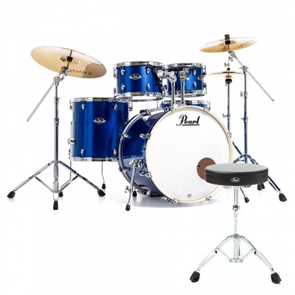 Pearl Export 22" Am. Fusion Drum Kit w/Free Stool, Voltage Blue