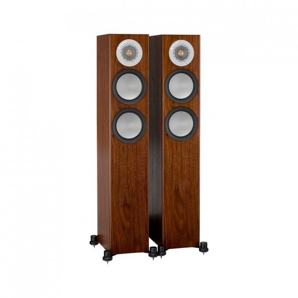 Monitor Audio Silver 200 Floorstanding Speakers (Pair), Walnnut