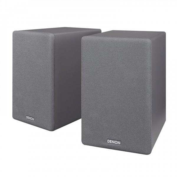 Denon SCN10 Bookshelf Speakers, Grey Front View 2