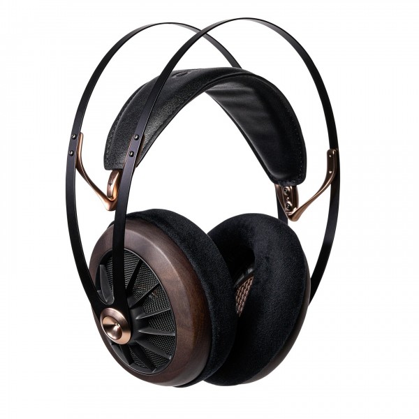 Meze 109 Pro Open Back Headphones, Walnut and Gold Front View