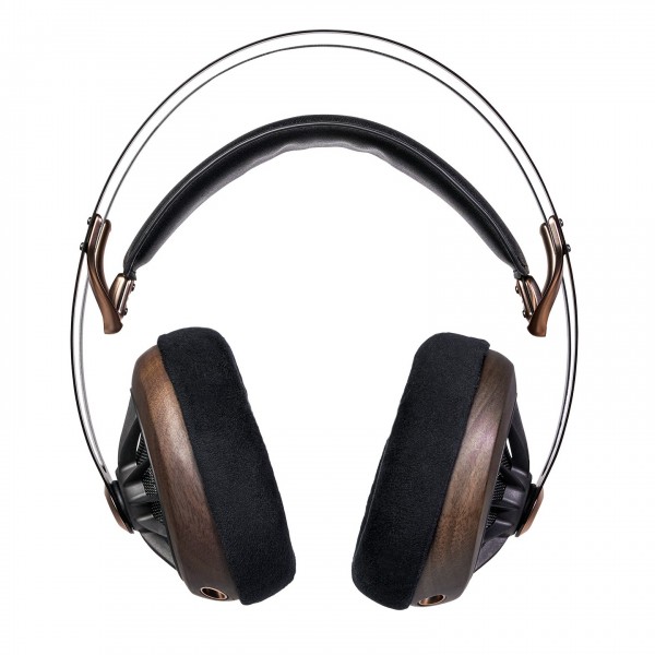 Meze 109 Pro Open Back Headphones, Walnut and Gold Front View 2