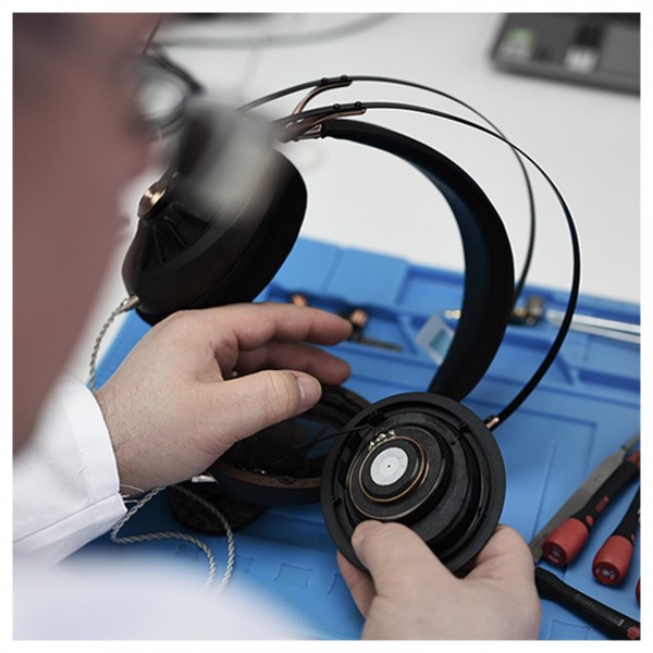 Meze 109 Pro Open Back Headphones, Walnut and Gold Lifestyle View 2