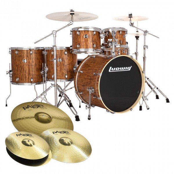 Ludwig Evolution 22'' 6pc Drum Kit w/Cymbals, Cherry