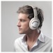 Cleer Alpha Noise Cancelling Bluetooth Over Ear Headphones, Stone - Lifestyle