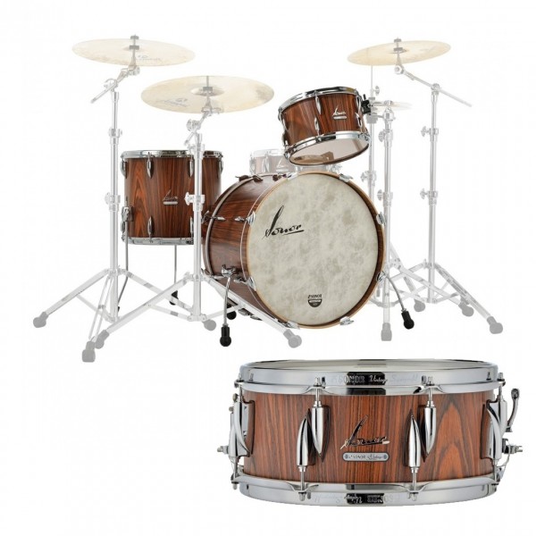 Sonor Vintage 20'' 3pc Shell Pack w/Free Snare, Rosewood Semi Gloss