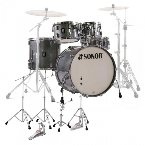 Sonor AQ2 22'' 5pc Drum Kit With Free Hardware, Titanium Quartz