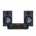 Marantz PM6007 Amp, Black & Bronze 100 Speakers, Walnut Hi-Fi Package