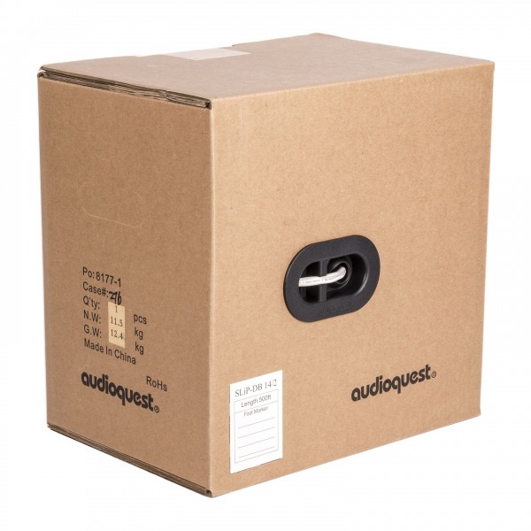 AudioQuest SLiP-DB 14/2 Install Speaker Cable, White, 152m Reel Box View