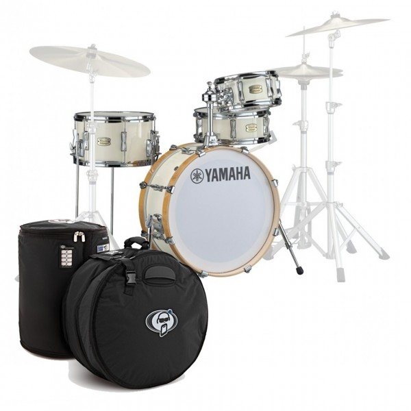 Yamaha Stage Custom Hip 20" 4pc Shell Pack, Classic White w/Bags