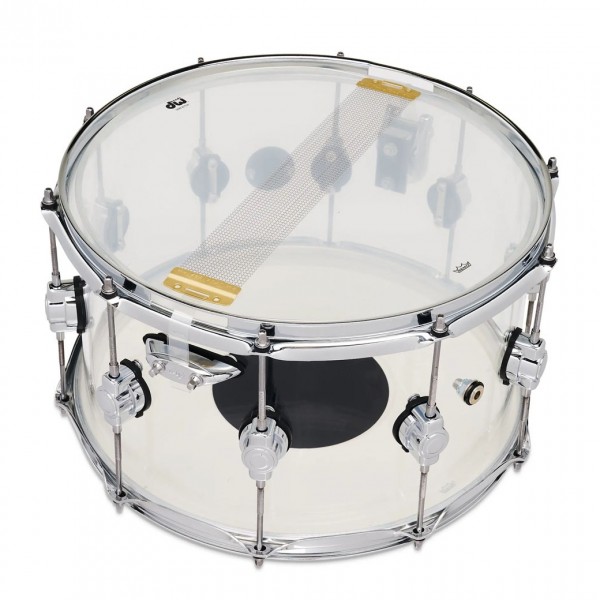 DW Design Series 14" x 8" Seamless Acrylic Snare Drum, Clear - Snare Side