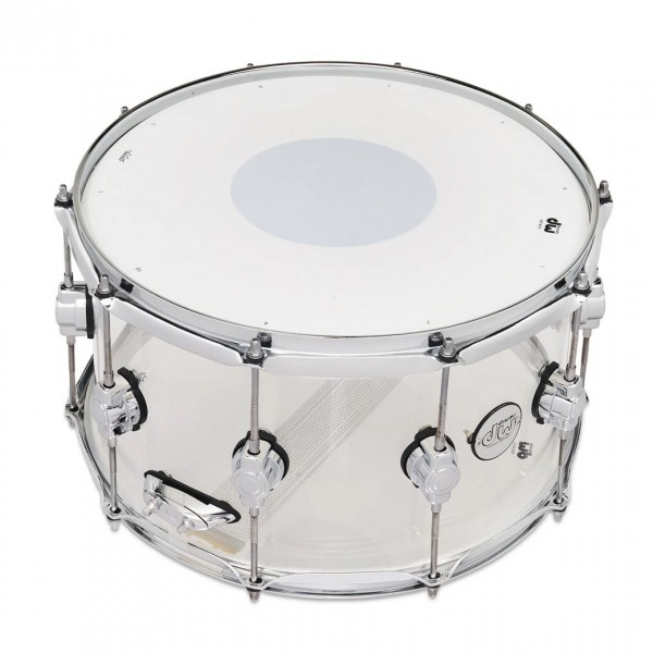 DW Design Series 14" x 8" Seamless Acrylic Snare Drum, Clear - Batter Head