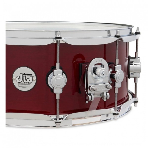 DW Design Series 14" x 6" Snare Drum, Cherry Stain - Throw Off 2