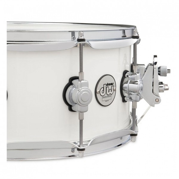 DW Design Series 14" x 6" Snare Drum, White Gloss - Throw Off