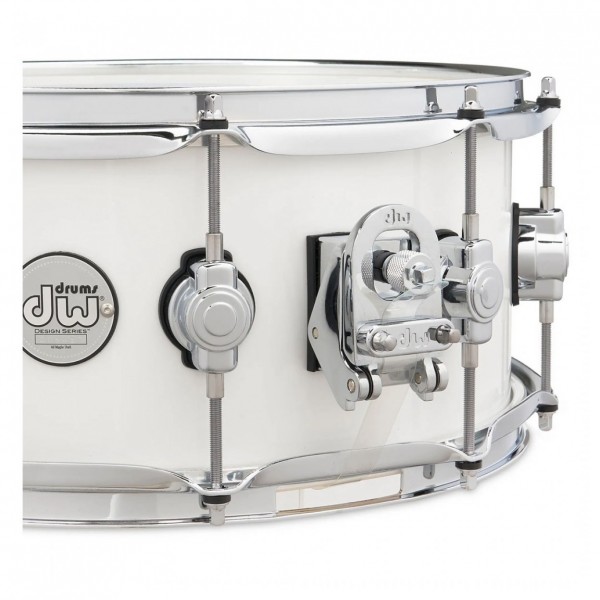 DW Design Series 14" x 6" Snare Drum, White Gloss - Throw Off 2
