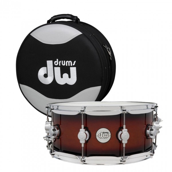 DW Design Series 14" x 6" Snare Drum, Tobacco Burst & Case
