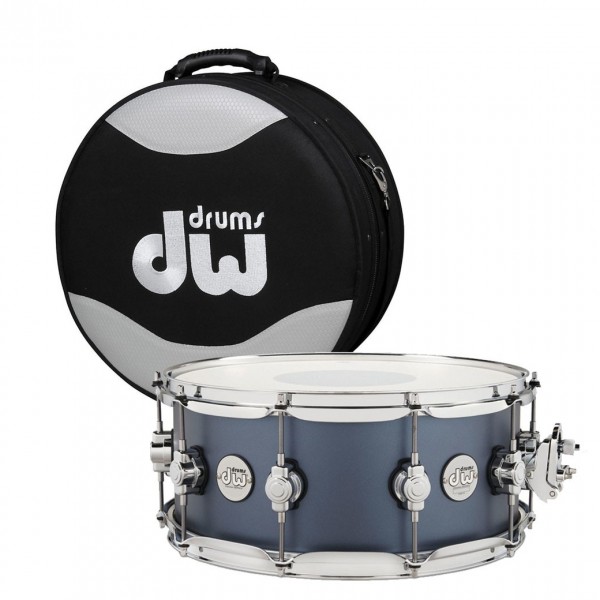 DW Design Series 14" x 6" Snare Drum, Blue Slate & Case
