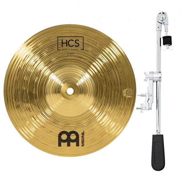 Meinl HCS 10'' Splash & Gear4music Deluxe Weighted Cymbal Grabber Arm