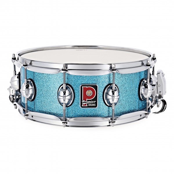 Premier Genista Classic 14" x 5.5" Snare Drum, Aqua Sparkle