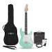 LA Elektrisk Gitar Seafoam Green, 10W Gitarforsterker & Tilbehør