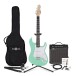 Guitare Électrique LA, Seafoam Green, Ampli de Guitare 15 W & Pack Complet d'Accessoires