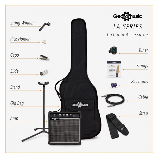 LA Electric Guitar + 15W Complete Pack, Green