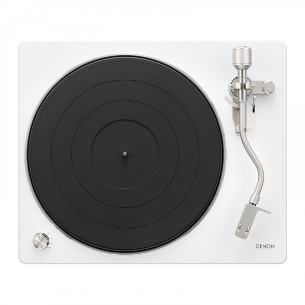 Denon DP-450 Hi-Fi Turntable w/ USB, White - topdown