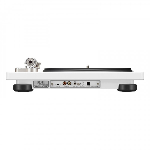 Denon DP-450 Hi-Fi Turntable w/ USB, White - Rear