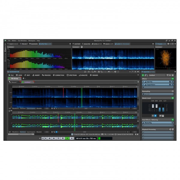 WaveLab Pro 12 Audio Editing Software - Rainbow Display