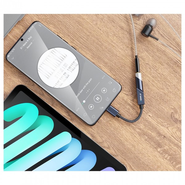 FiiO KA11 DAC and Headphone Amp, USB Type C, Black - connected
