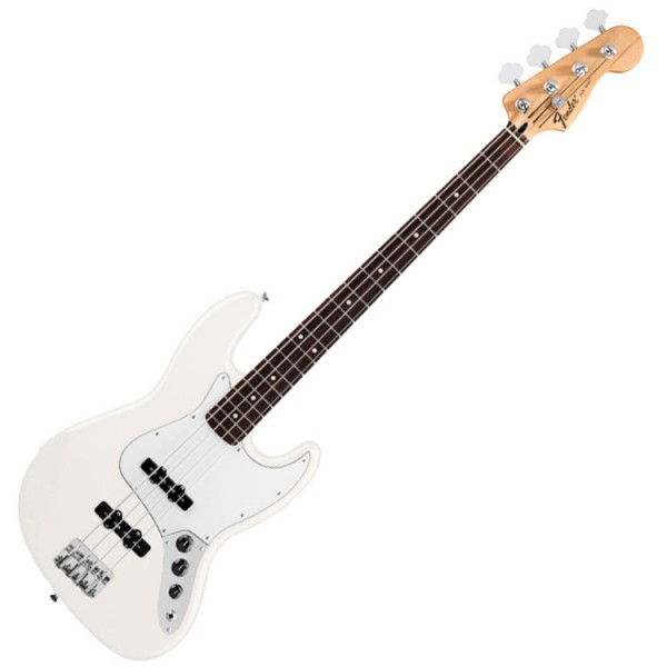 Fender Standard Jazz Bass Guitar, RW, Arctic White
