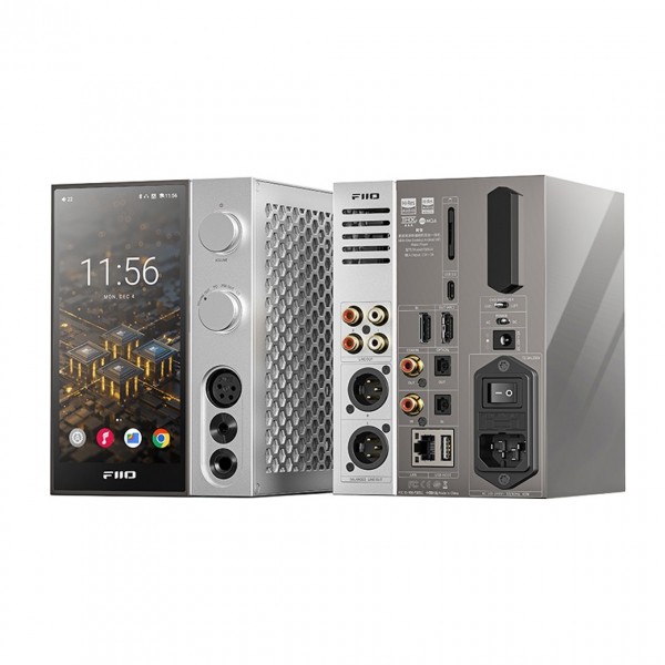 FiiO R9 Desktop Media Player, Titanium - Front and Back