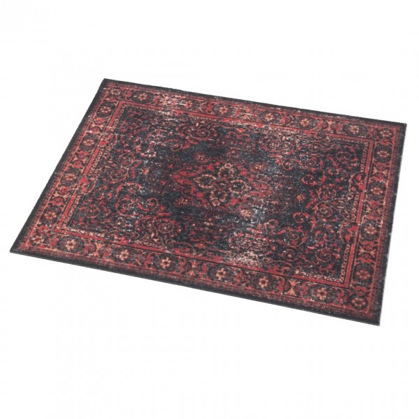 Drum N Base Vintage Persian Pedal & Amp Series Rug, Red & Black