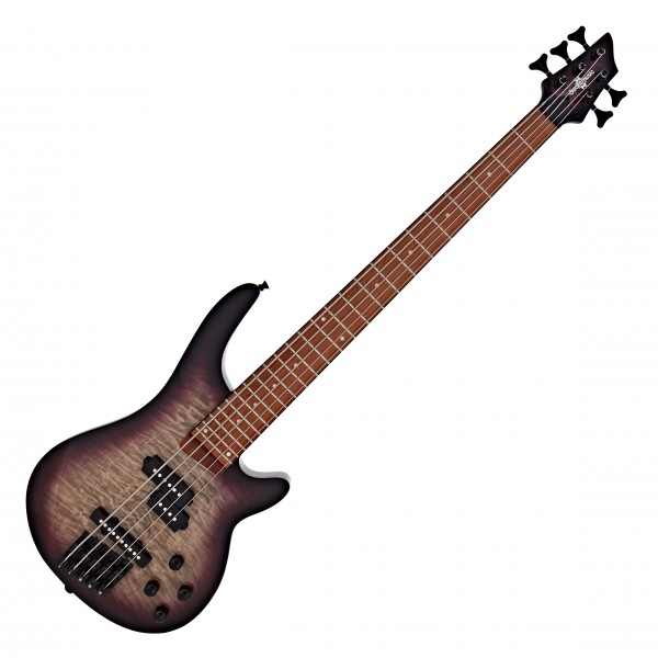 Chicago Select 5-String Bass Guitar by Gear4music, Purple Burst